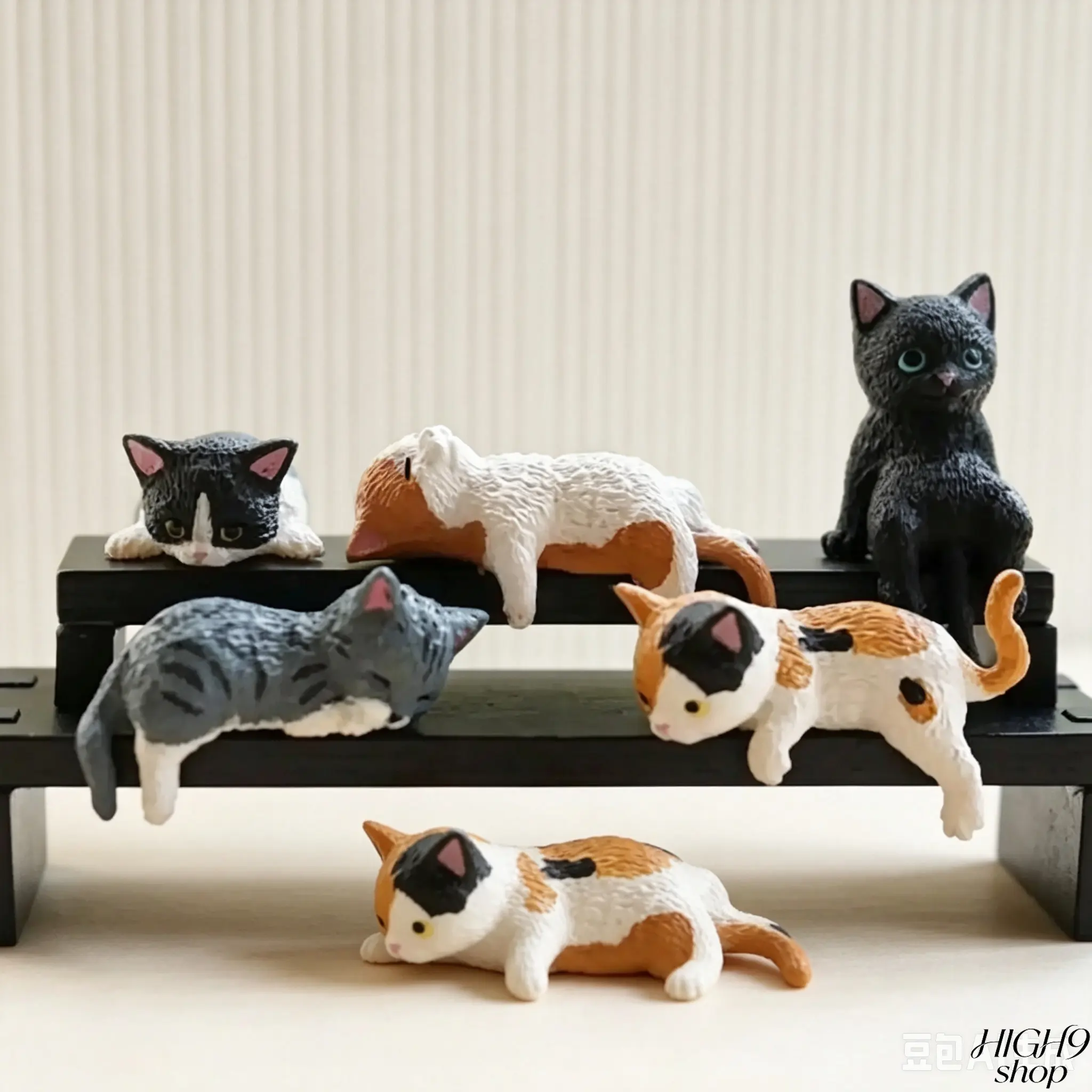 2026 5-Piece Kawaii Lazy & Funny Mini Resin Cat Figurine Set Style A, Multi-Pose Vibrant Kitty Statue Decorations, Adorable Ornaments To Relieve Stress, Perfect Home, Office Cubicle Decor & Adult Collectibles