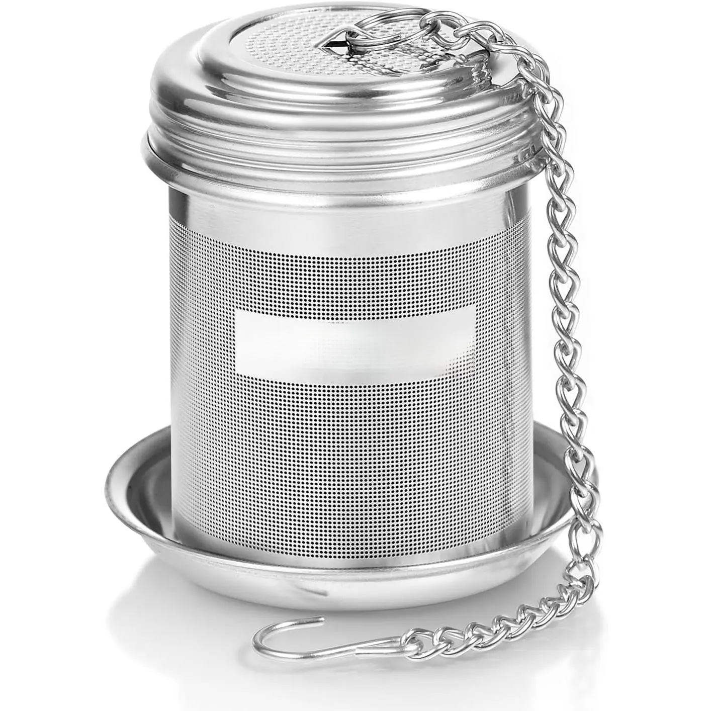 Stainless Steel  Infuser for Loose Leaf , Small (1.5” Diameter x 2.2” Height) – Extra Fine Mesh Strainer with Chain Hook & Lid,   Steeper for Mugs, Cups & Teapots