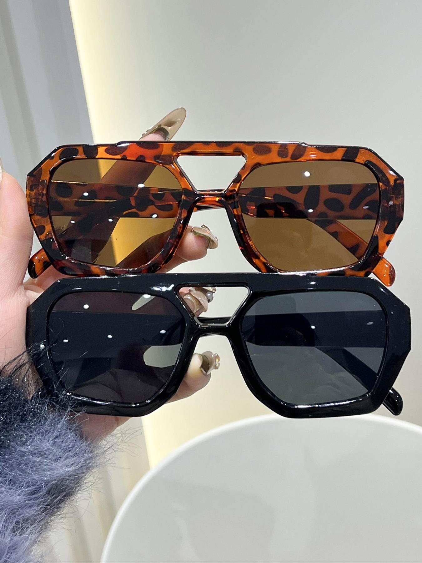 Women's Vintage Trendy Tinted Lens Aviator Sunglasses, Trendy Styling Sunglasses, Retro Casual Sunglasses for Everyday Use, Fashion Accessories for Outdoor Activities