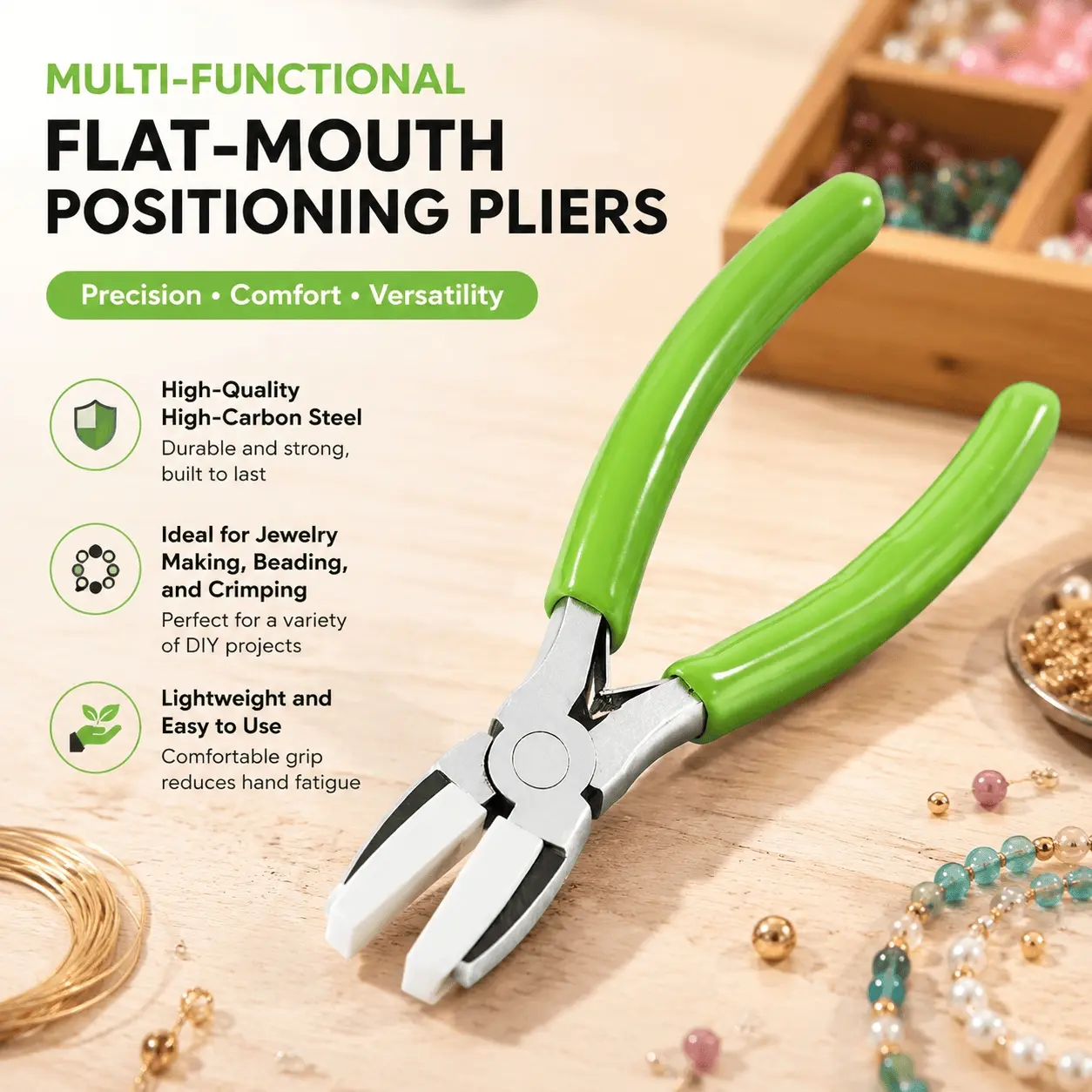 Professional Jewelry Pliers Set: Beading Tools, Wire Bending, Crimping, Shaping for DIY Craft & Electronic Assembly, Anti-Slip Durable Repair Kit