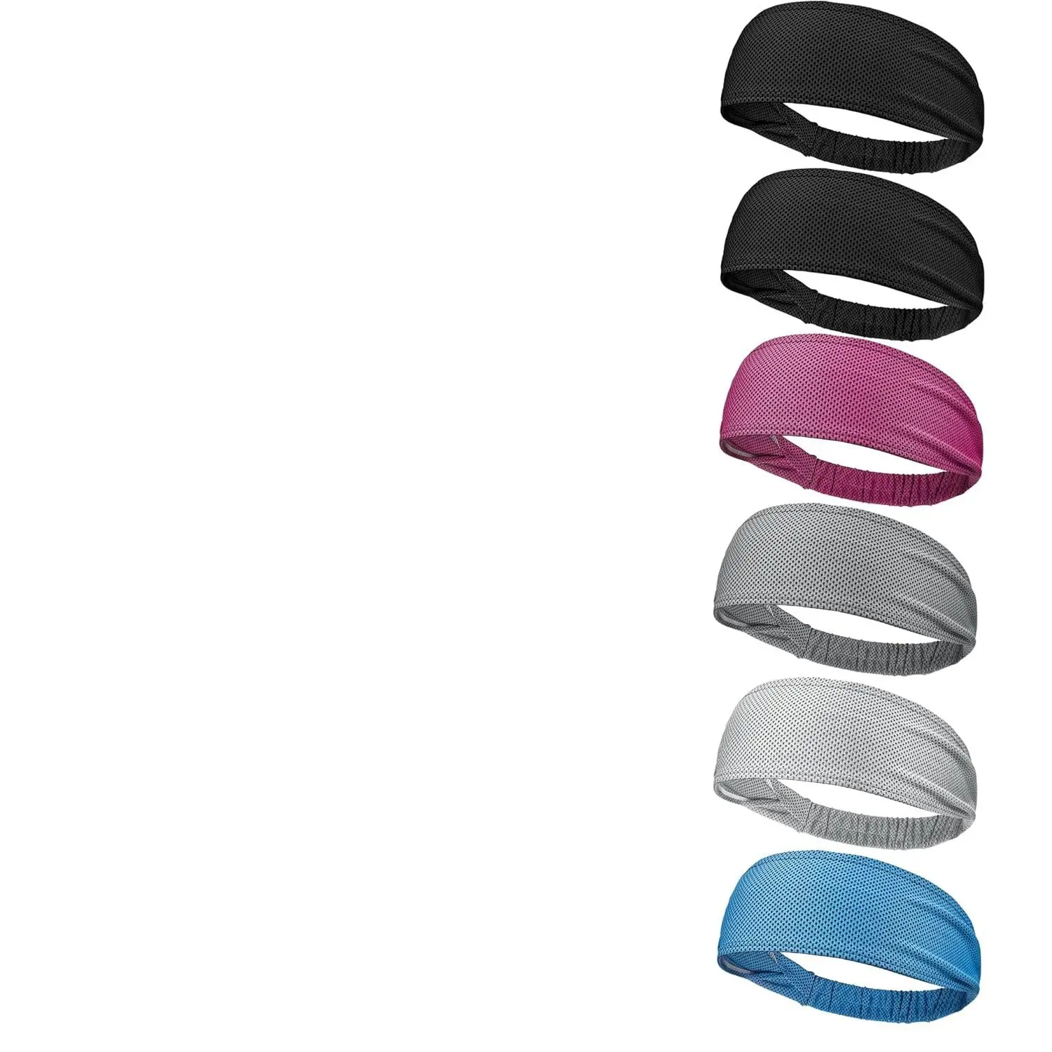 Female Women's Cooling Workout Sports Headbands - Adjustable Nylon Blend Quick Dry Sweatbands with Silicone Grip, Instant Cooling, Moisture-Wicking for Running, Biking, Yoga, Multiple Colors