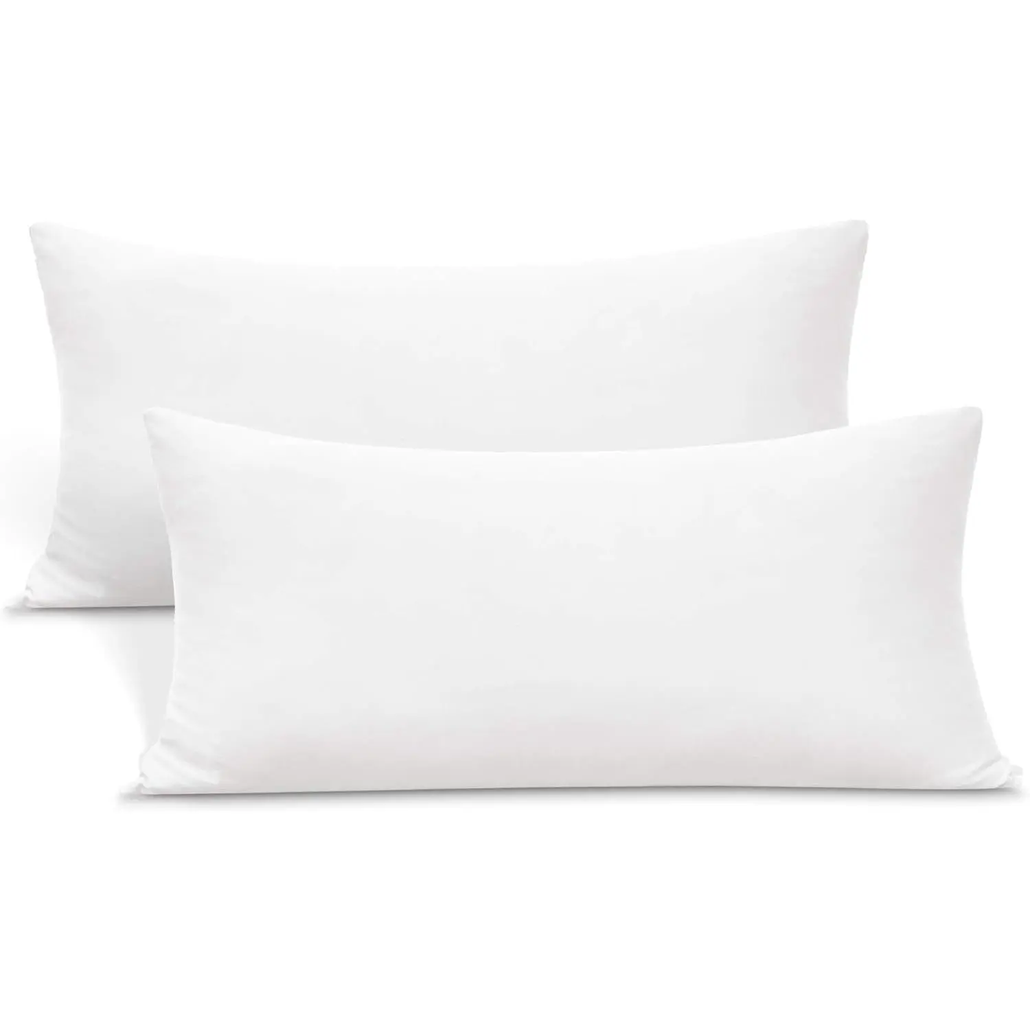 2-Pack Stretch Pillow, King Size 20x36/20x40, White| Jersey Knit, Soft, Envelope Closure, T-Shirt Like Microfiber