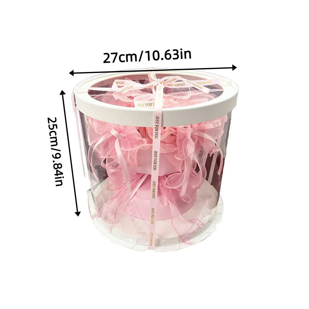 Ballet Butterfly Ribbon Rose Artificial Bouquet in Cylinder Gift Box, Perfect Mother's Day Gift, Ideal for Valentine's Day, Graduation, Birthday & Wedding