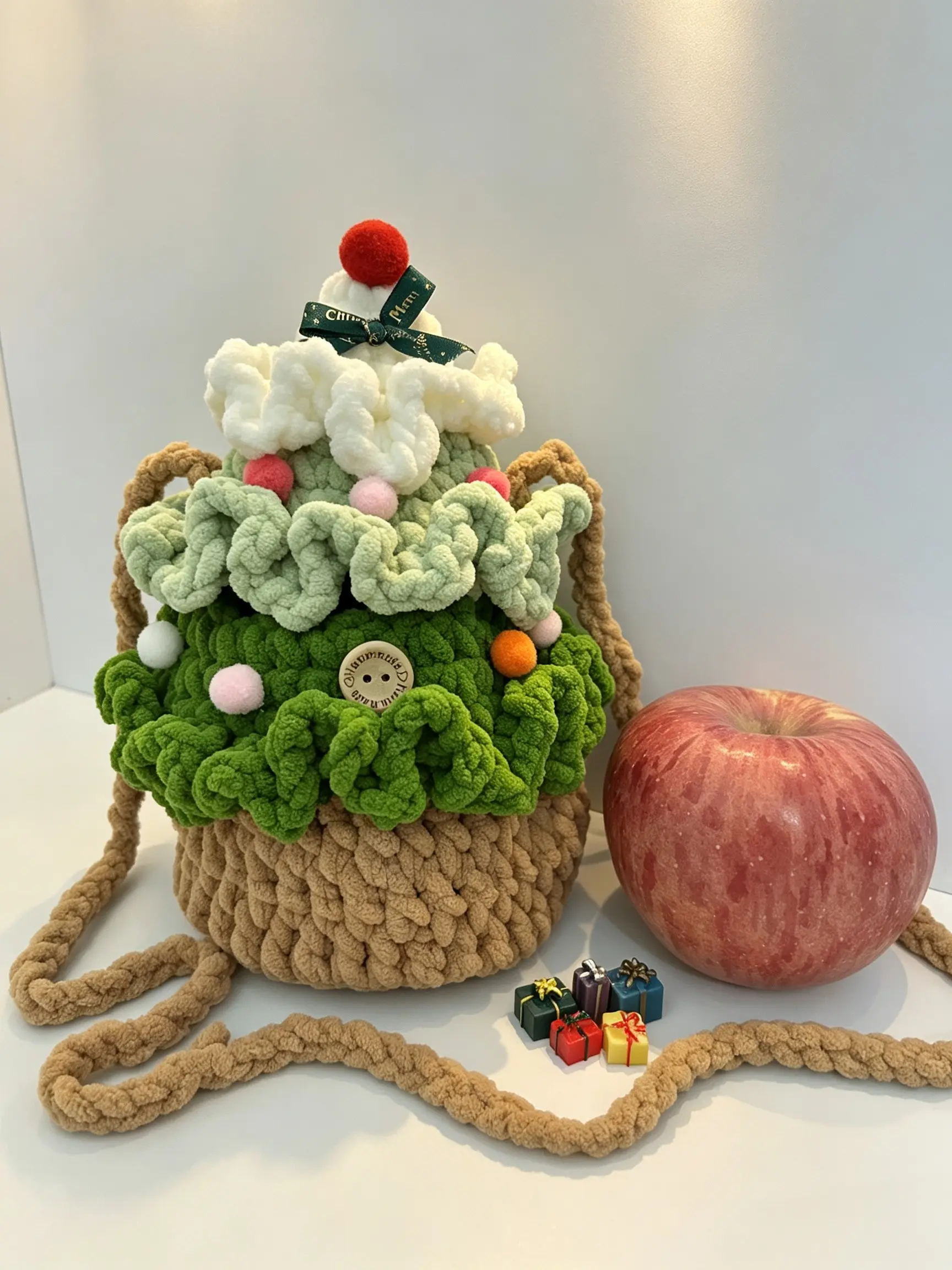 Handmade Crochet Christmas Tree Crossbody Bag, Cute Healing Christmas Style, Fits Phone/small Items, Perfect Christmas Gift, Handicraft Lovers, Crossbody Purse Handbags