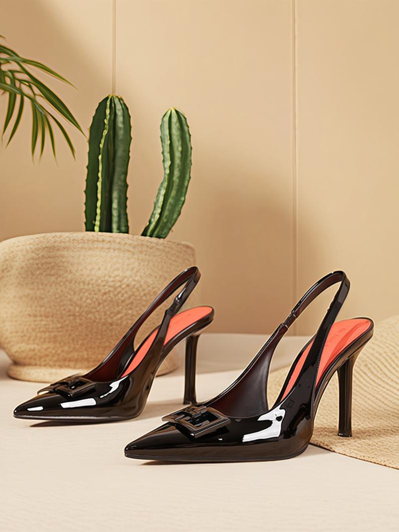 Women's Fashionable Solid Color Stiletto Heels, Elegant Pointed Toe Slingback Heels, Elegant Versatile Shoes for Daily, Party Wear