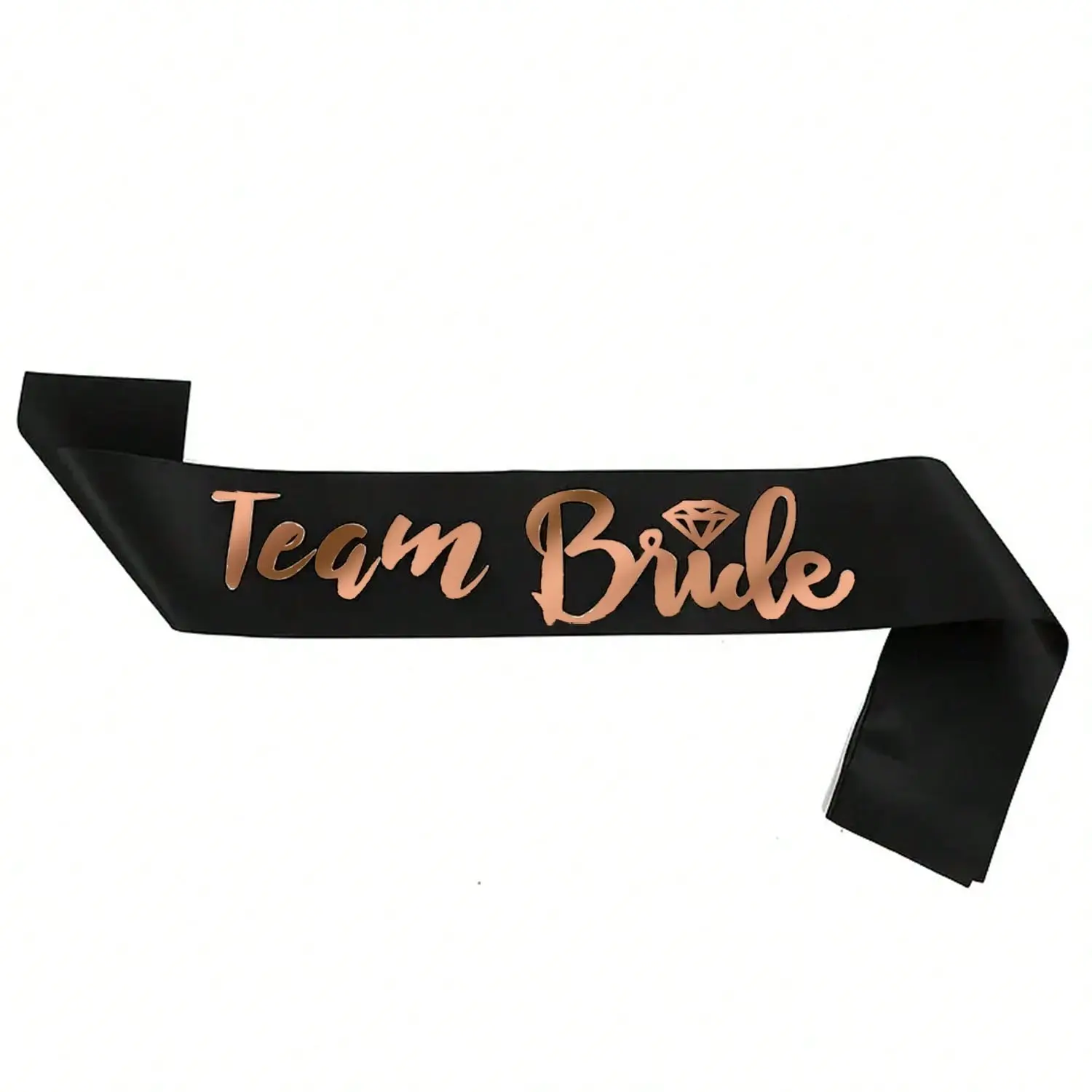 Satin Shoulder Sash with Shiny Rose Gold Foil Lettering, Elegant Bride Accessory, All Season Universal Party Decor, Party Favor Supplies for Bridal Shower, Wedding Ceremony & Engagement Celebration