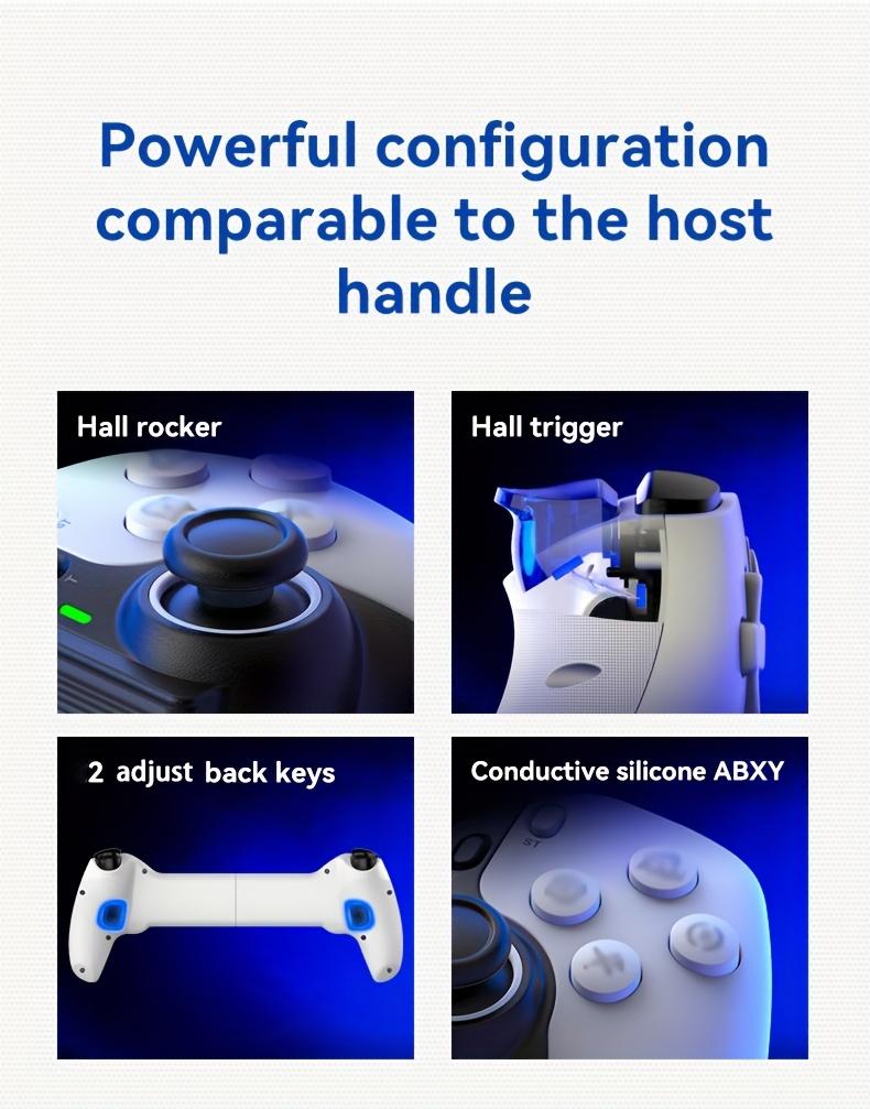Wireless Game Controller with Hall Effect Joystick and Trigger Buttons - Multi-Platform Controller for PS3/PS4/Switch/iOS/Android/PC - Rechargeable Lithium Polymer Battery, Ergonomic Design, Fashionable Style, Durable Construction, Suitable for Mobile Gam