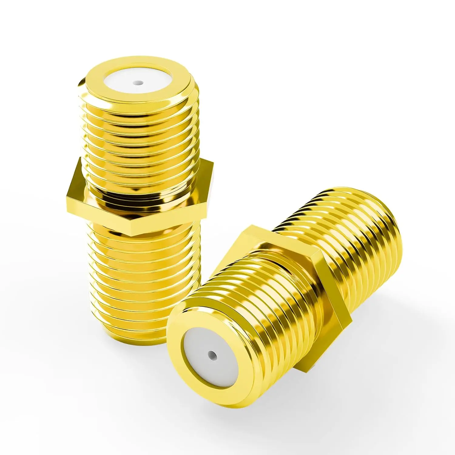 Coaxial  Connector, RG6 Coax  Extender F-Type  Plated Adapter Female to Female for TV, , 2 Pack