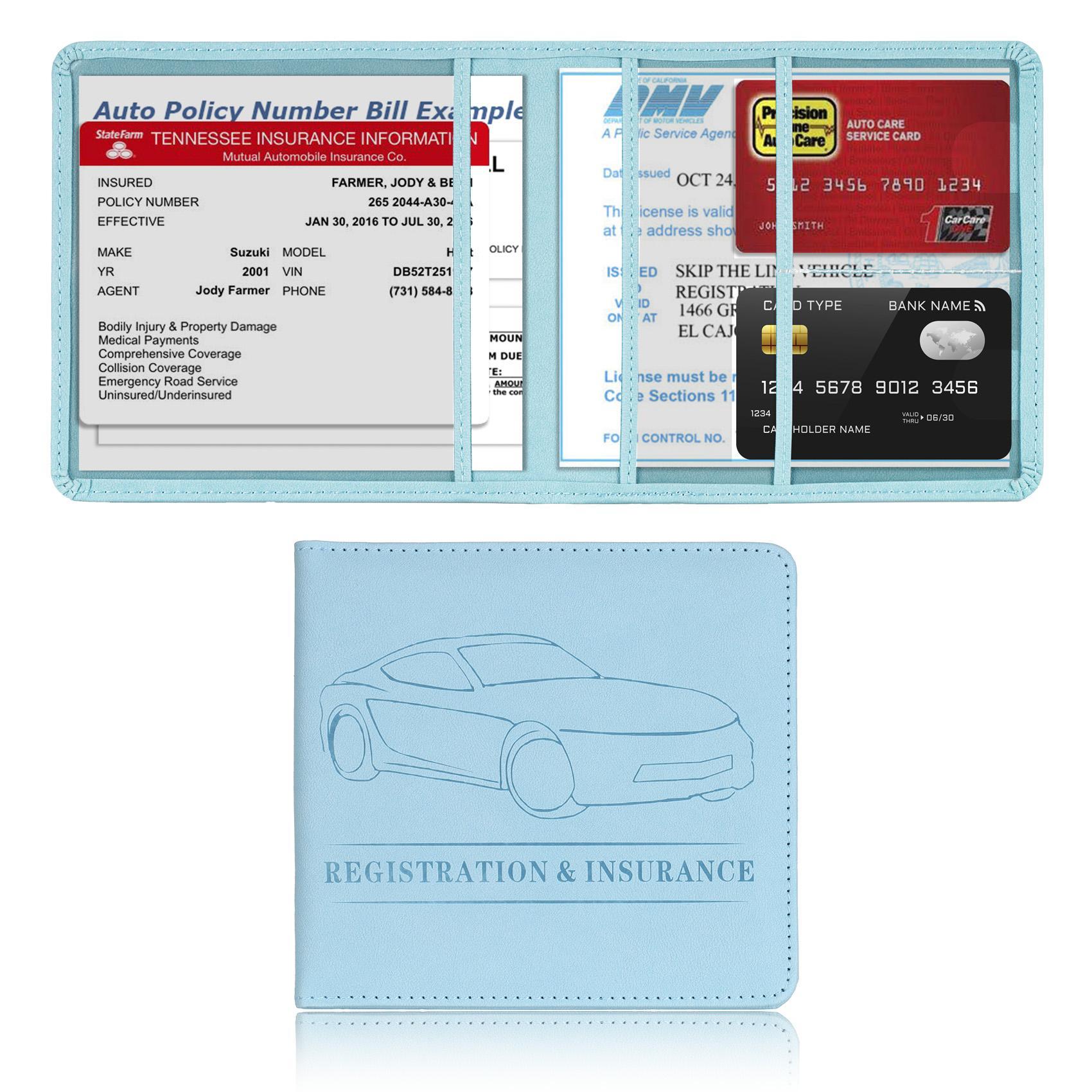 Car Registration & Insurance Holder, 1 Count Solid Color Durable Car Insurance Profile File Sleeve Holder, Driver's License Sleeve, Card Organizer, Car Interior Accessories
