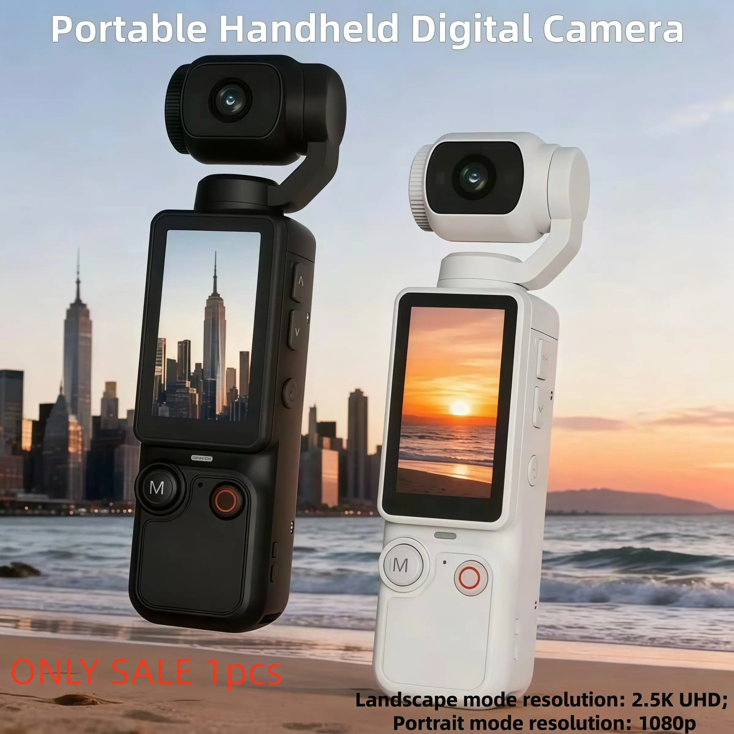 Portable Vlogging Video Camera with 180° Flip Lens, Compact Mini Camera for Selfies, Travel, Daily Videos, Includes Light, SD Card, Tripod