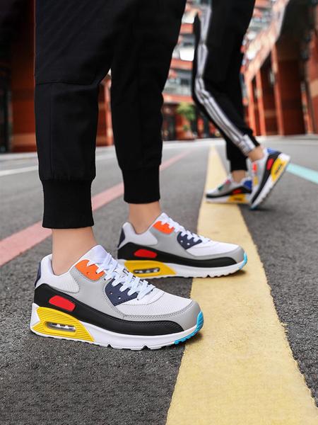 Men's Casual Sports Shoes with Iconic Style and Colorful Design, Comfortable Non-Slip Air Cushion Running Sneakers for Daily Training
