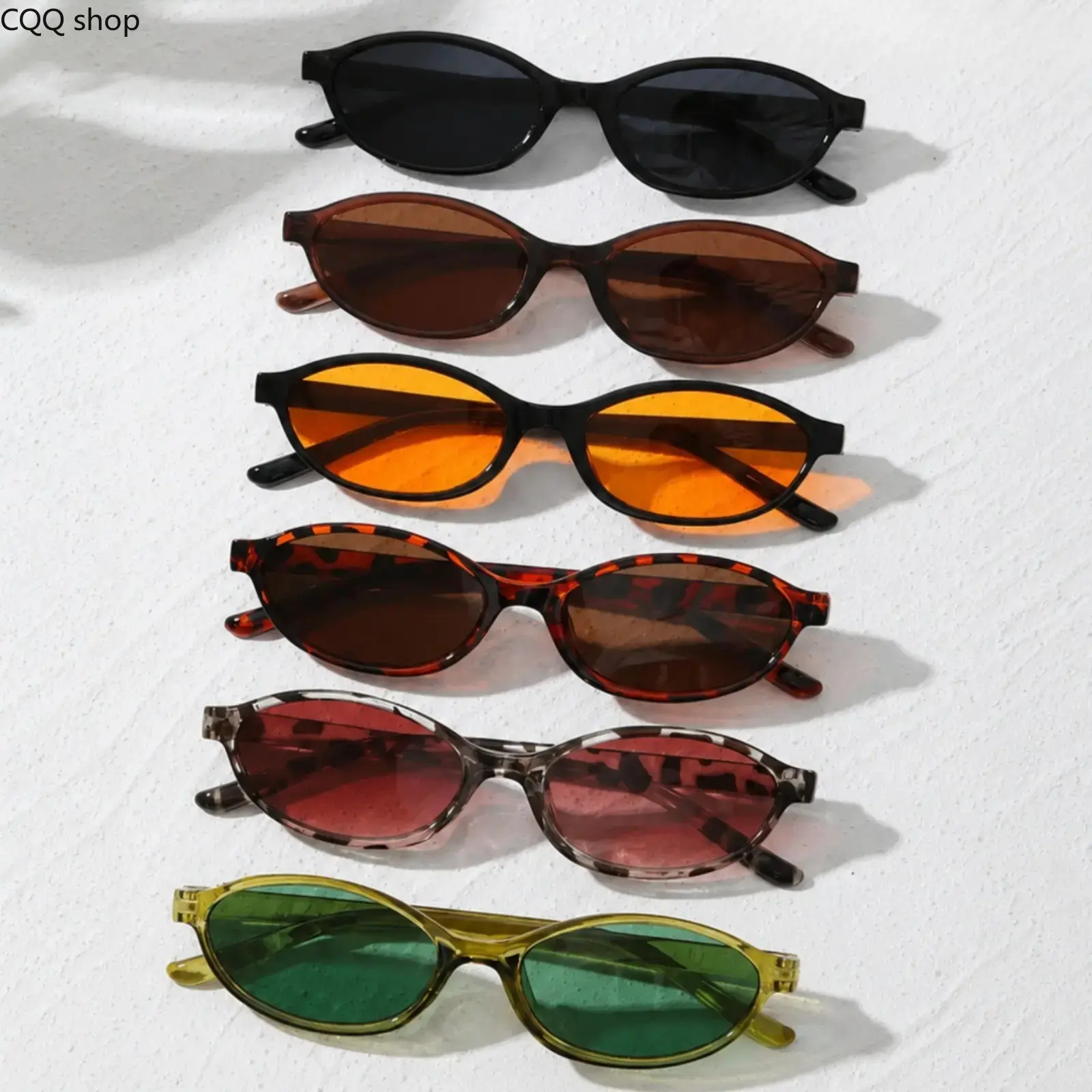 6 Pairs Retro Oval Unisex Sunglasses, Alloy Full Rim UV400 Protection Sun Glasses, Elegant Fashion Eyewear for Women Men Driving Vacation Outdoor Daily Wear #summervibes