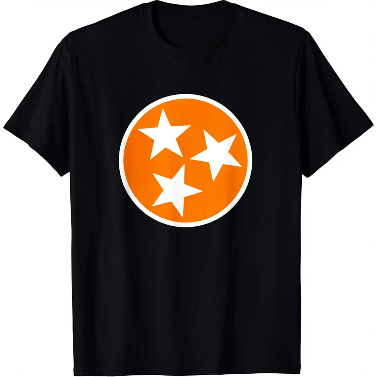 100% Cotton Top 3 Star TN Orange and White Distressed Tennessee State Flag T-Shirt