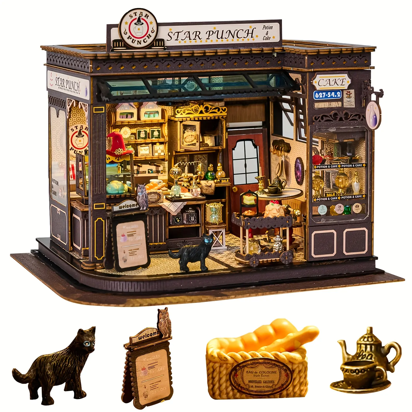 DIY Mini Wooden Dollhouse Furniture Kit, Handmade Mini Dollhouse, 1:24 Scale Creative Wooden Craft Set, Ideal Birthday Present for Adults, Friends & Partners, Christmas & Valentine's Day Gift K1083, Glue Not Included
