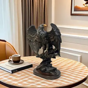 Resin Eagle Statue Ornament, Spread Wings Design, Office Desk Decor, Home Living Room Study Art Display, Inspirational Symbol Gift