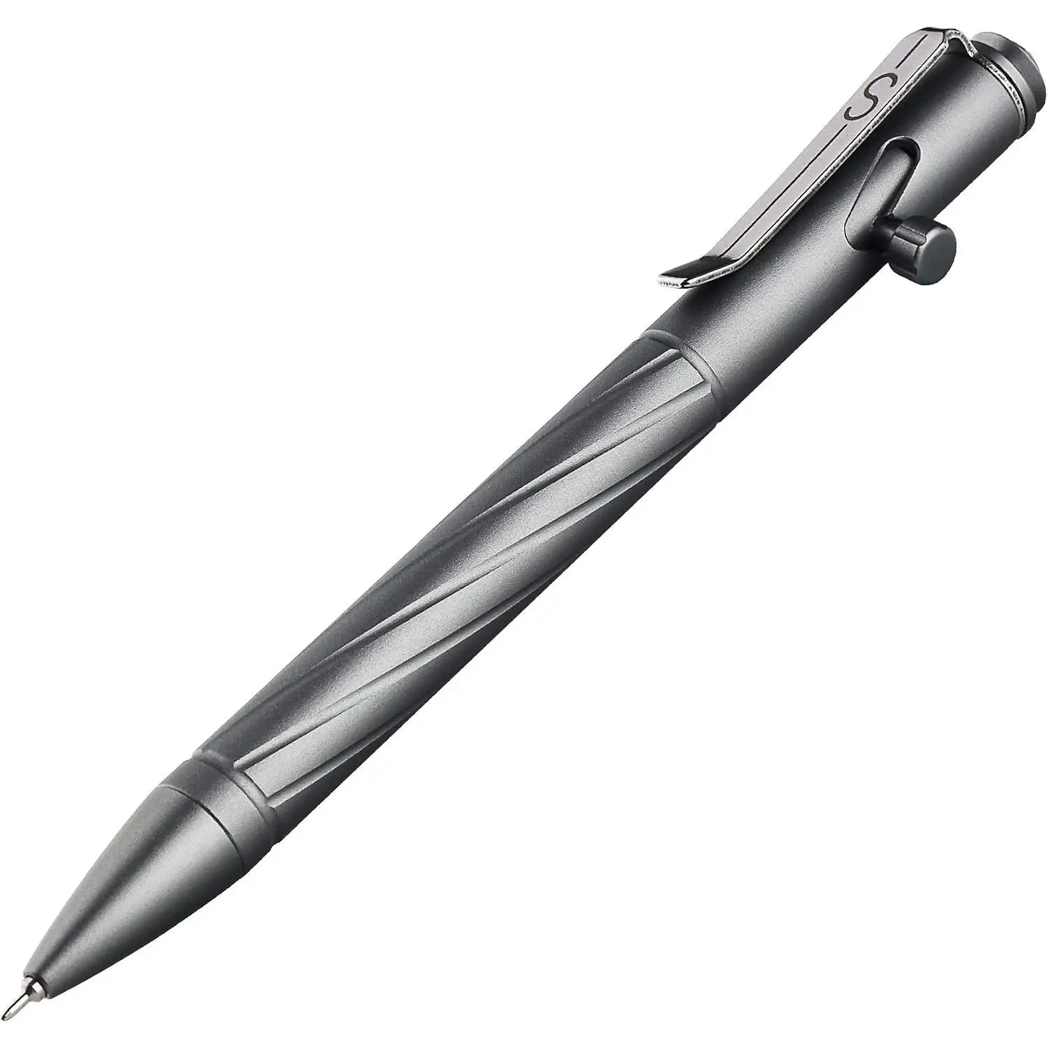 Stainless Steel Bolt Action Pen,Gray | Weighted Metal  Supports Steady Writing, with Refillable Design for Office Notes, Signatures, and Daily Carry.