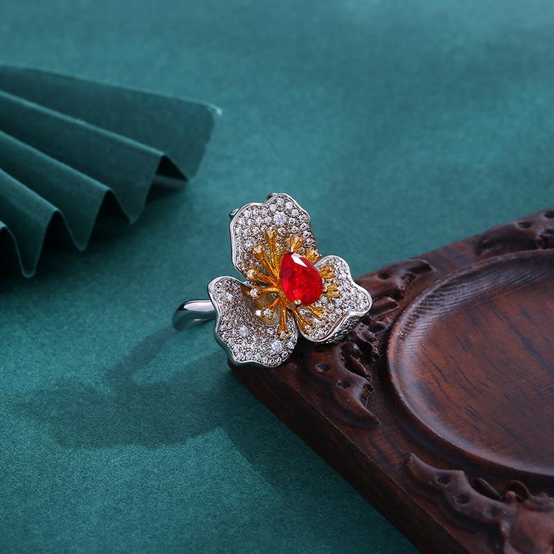 Ring pendant dual-purpose, inlaid with zircon, women's ring, exquisite foreign trade styles, jewelry, full stone models.