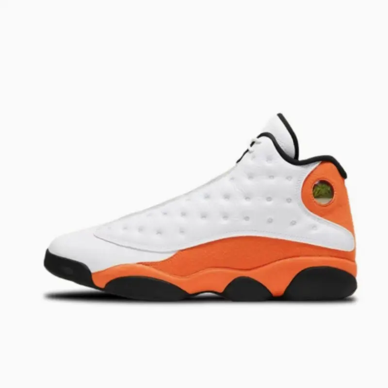 2026 new Vintage White & Orange Mid-High Basketball Sneakers | Full-Grain Perforated Leather, Circular Heel Accent & Shock-Absorbent Segmented Outsole Urban Streetwear Footwear