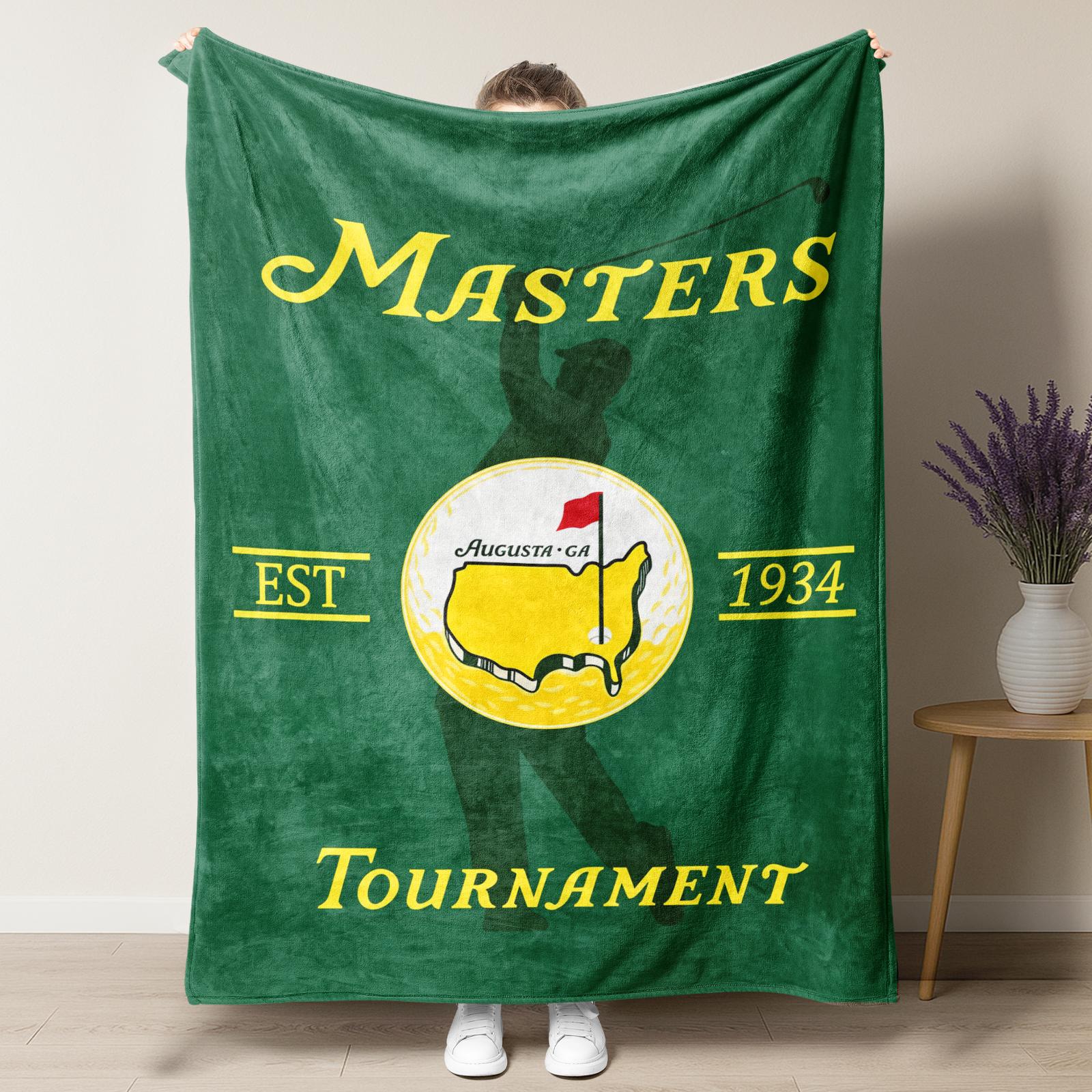 M Golf Tournament Blanket – Classic Green Design Featuring  Golf Course Logo & Golfer Silhouette, Perfect for Golf Enthusiasts