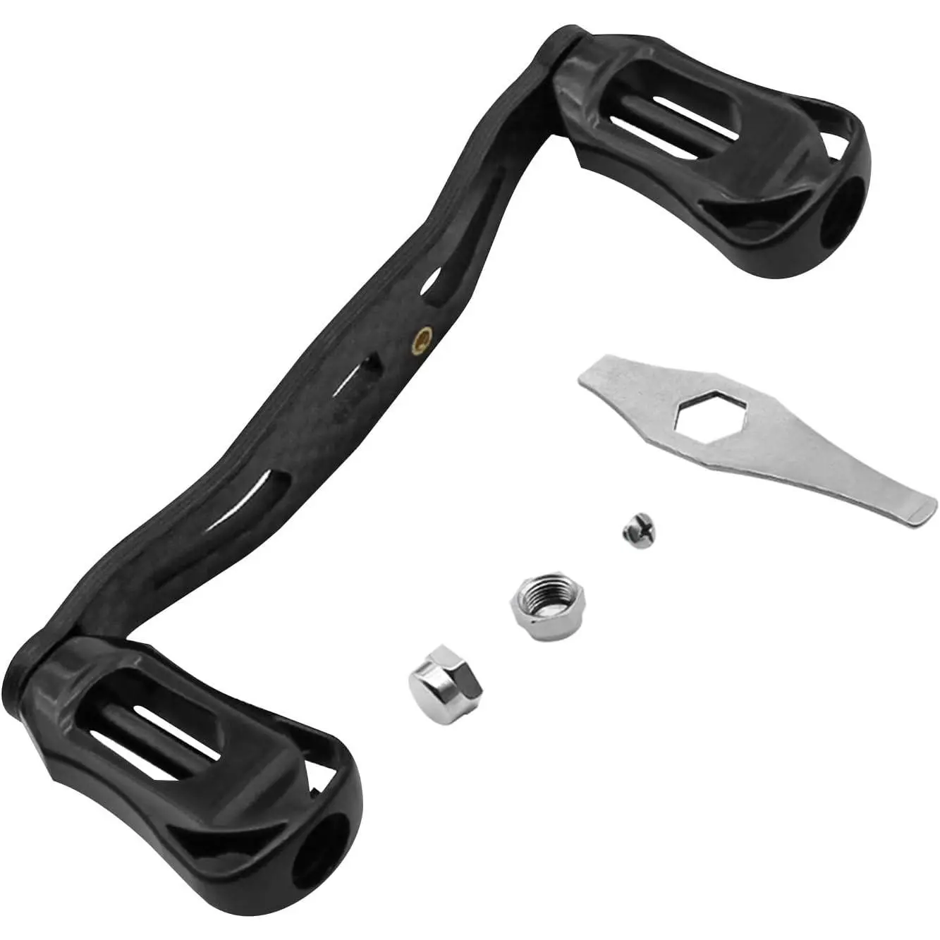 Carbon Fiber Fishing Reel Double Rocker Arm Handle Replacement Parts for Baitcasting Reel