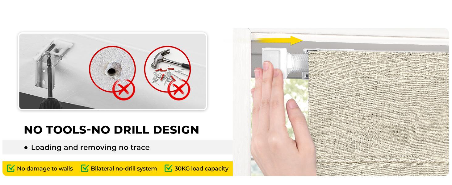 100% Blackout No Tools No Drill Cordless Roman Shades for Windows, Size 34 1/4" W * 72" H (for Windows 34.5" W * 72" H) Blackout - Beige