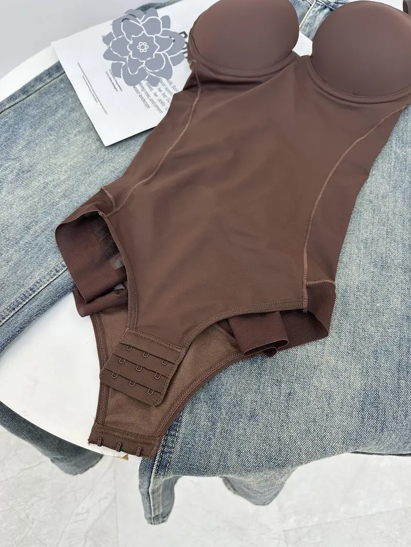 Women's Shapewear Bodysuit with Built-In Bra and Adjustable Straps, Stretchy Tummy-Control Faja Body Shaper, Available in Sizes XS–XXL for Year-Round Wear, Chic