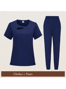 Multifunctional Solid - Color Women's Set Stretchable Quick - Drying Nurse Scrub and Workwear Used in Hospitals By Nurses, Beauty Salons By Doctors and Nursing Homes By Nurses