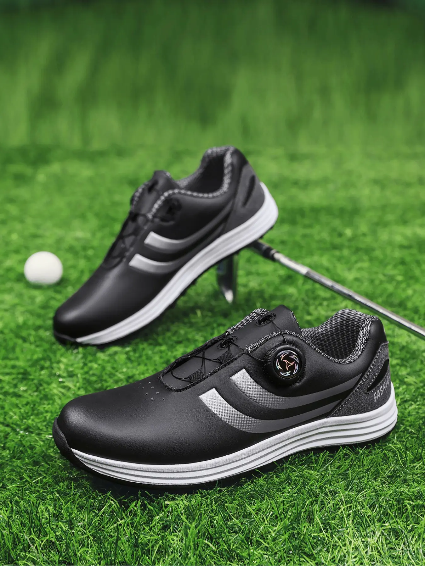 Men's Golf Shoes 2026 New Season, PU Leather, Waterproof & Breathable, Elegant Style, All Seasons, Medium Width, Professional Field Use
