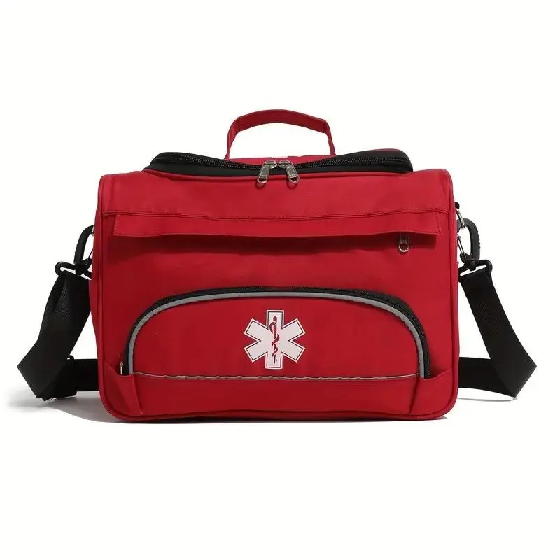 Portable First Aid Bag with Shoulder Strap, Emergency Medical Storage Bag, Organizer for Outdoor Adventures, Family Travel, Healthcare