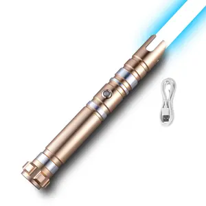 【DealsForYouDays】VEVOR Light Sword, Light up Sword with 12 RGB Colors, FX Sound and Realistic Handle, Rechargeable Light Up Sword Toy for Adults and Kids, Christmas Day, Halloween Cosplay, Birthday, Gold