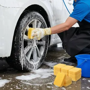 8/16 Large Cleaning Sponge Set| 7.5 x 5.5 x 1.9 inch Multipurpose Scrubbing Sponges, Great for Tiles, Cars, Boats, Dishwashing, Crafts, Ceramics, Yellow