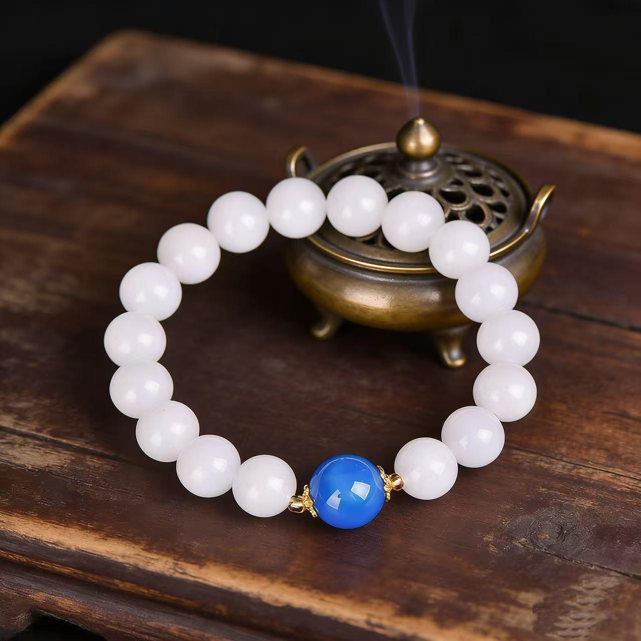 1-Prosperity Bracelet Charm Bracelet Easter Gift Basket Stackable Bracelets Fillers Boost Career Attract Wealth with  Design and White Beads for Good Luck Enhance Luck and Career Friendship Bracelet