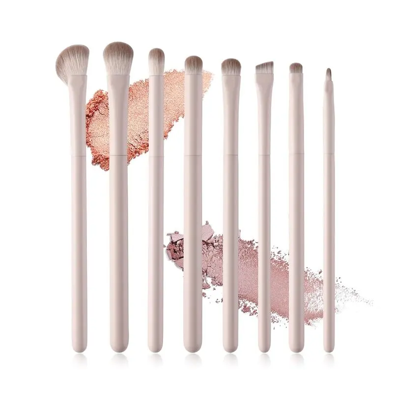 Professional 8 Piece Eye Makeup Brushes Set with Blending, Eyeliner & Angled Eyebrow Brushes - Eyeshadow Brush Kit for Hooded Eyes, Beginner Friendly Makeup Tools