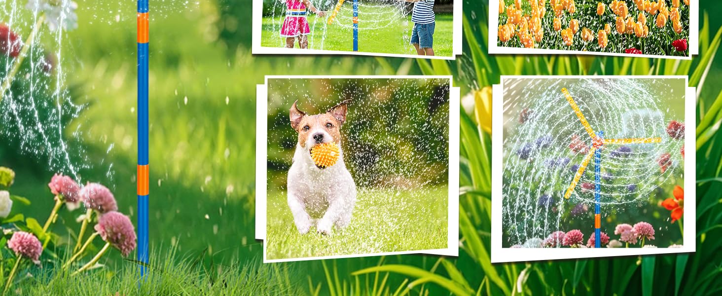 Windmill Sprinkler Toy for Kids 57" 360° Rotating Outdoor Water Spray with 36 Splash Holes Safe ABS Plastic Fun Backyard Lawn Sprinkler for Toddlers Boys Girls Pets Garden Watering Fun