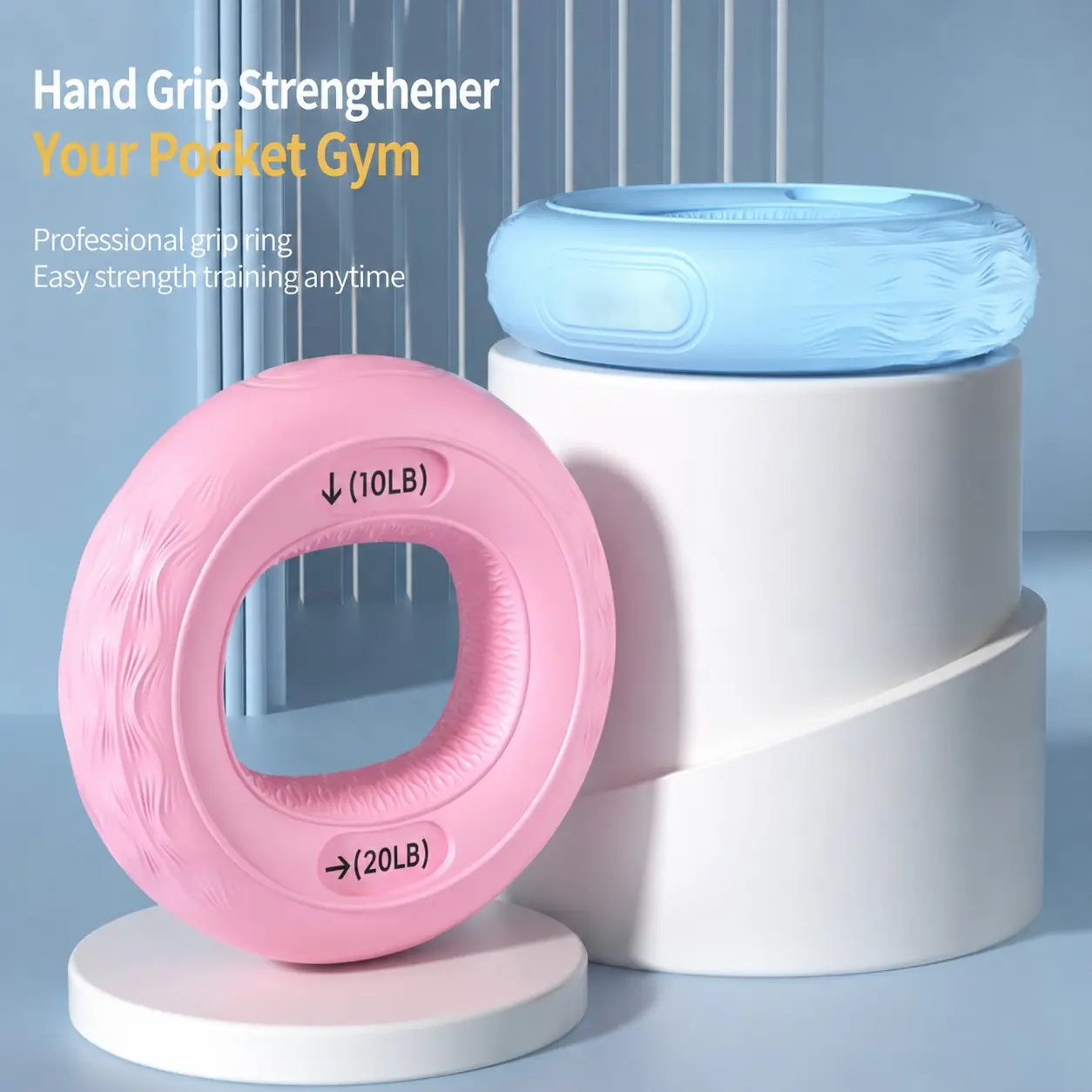 1-Piece Dual-Resistance Silicone Hand Grip Ring, Macaron Colors, Minimalist Professional Design, Two Resistance Levels for Grip Strength, Hand Rehabilitation and Finger Muscle Training, Unisex Home, Office & Fitness Use