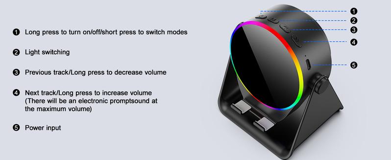 Ships the same day! 6-in-1 wireless sensor Bluetooth speaker with wireless microphone, phone and tablet stand, 8-color RGB wave light, portable karaoke stand. A perfect gift for friends and family. TikTokShopHolidayHaul  set  men