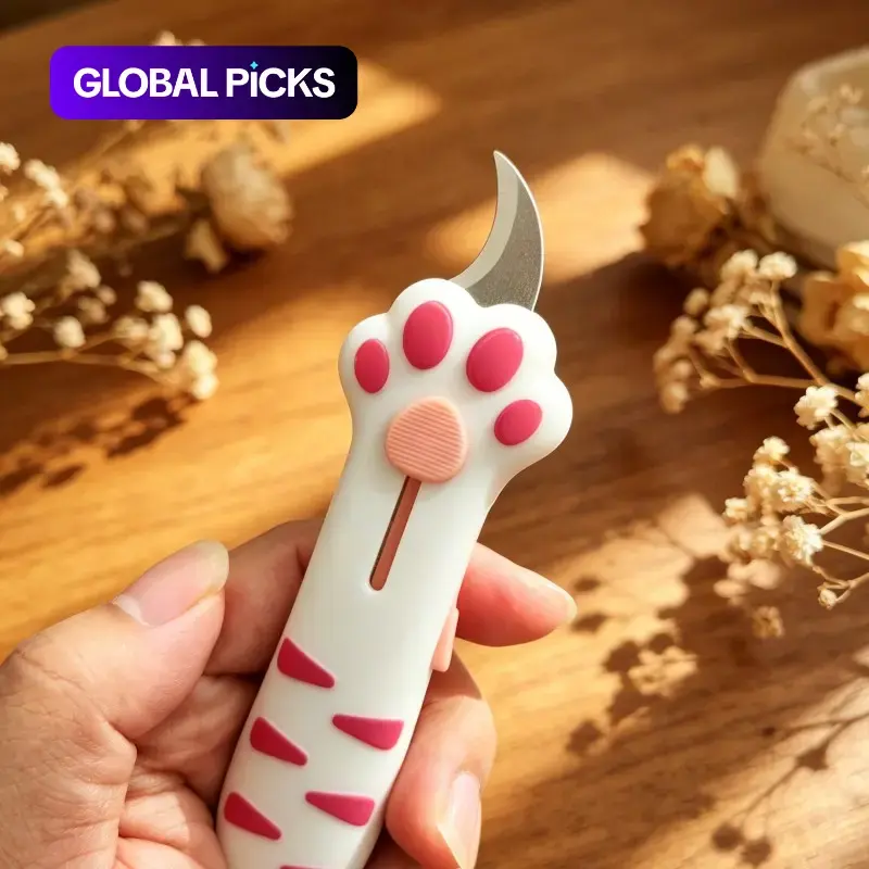 Cute Cat Claw Craft Knife, High-Quality Creative Unboxing Tool, Stainless Steel Blade, Ideal for Home, Office and School, Office Cutting Supply, Perfect Gift, Multiple Colors Available #GLOBAL PICKS