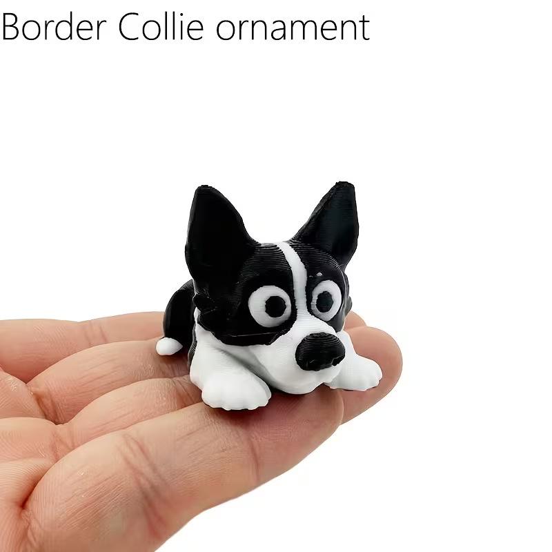 3D Printed Cute Dog Figurine Mini Desktop Ornament Pet Dog Model Decor Gift