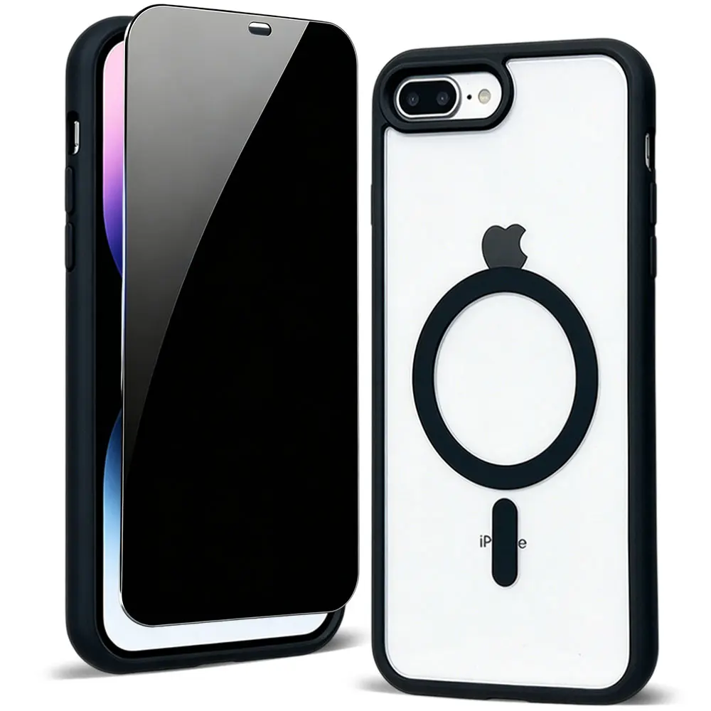 Magnetic for iPhone 16E 17E 7 8 Plus SE2 SE3 SE Case Durable Cellphone Shell Rugged Protection Shockproof Scratch-Resistant Cover with Tempered Glass Screen Protector Protective Cellphone Casing