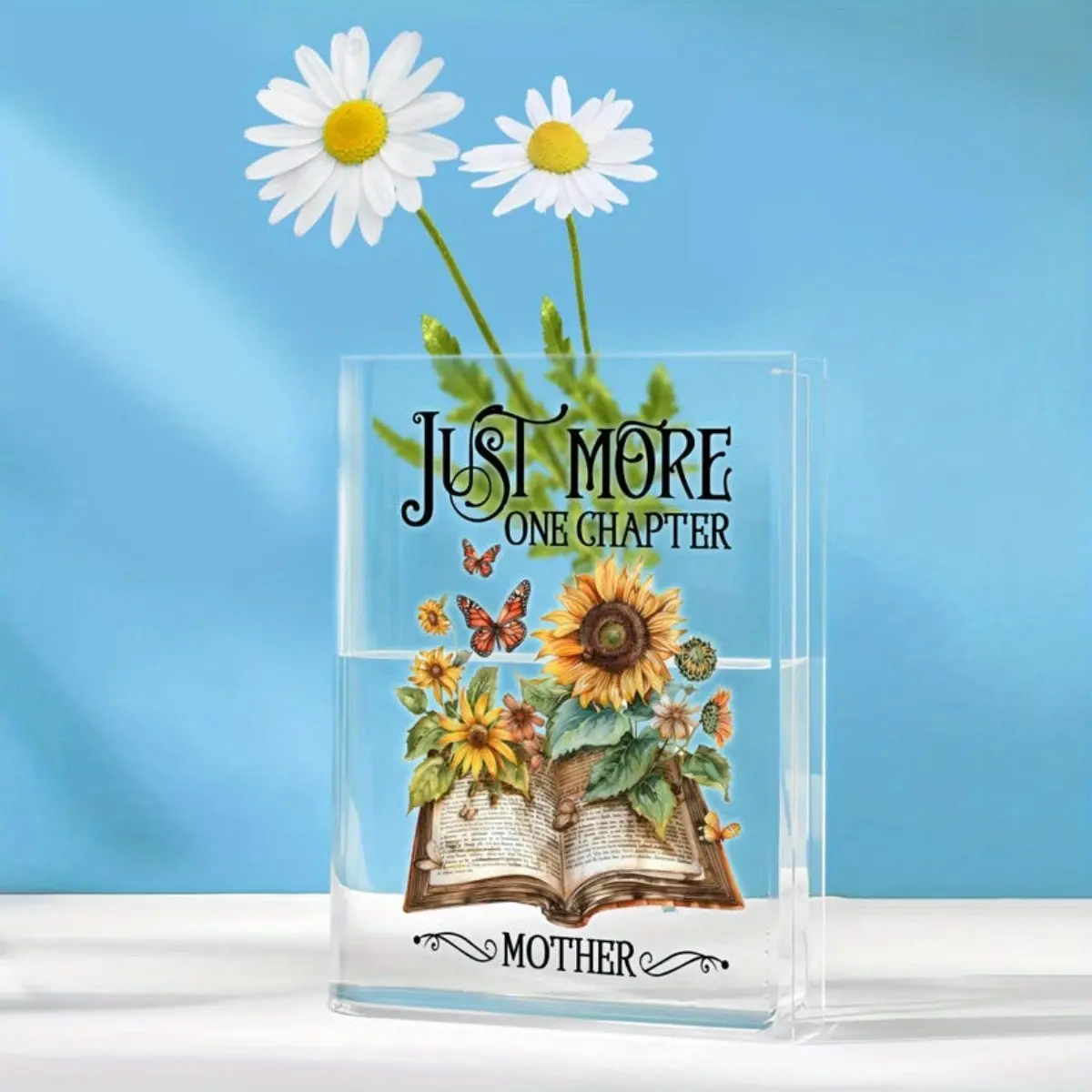 1pc Clear Acrylic Book Shaped Vase Rectangular Tabletop Ornament, Dual Display for Books & Flowers, Elegant Room Decor, Ideal Gift for Book & Flower Lovers, Perfect for Wedding Party Birthday Christmas Valentine's Day Decoration