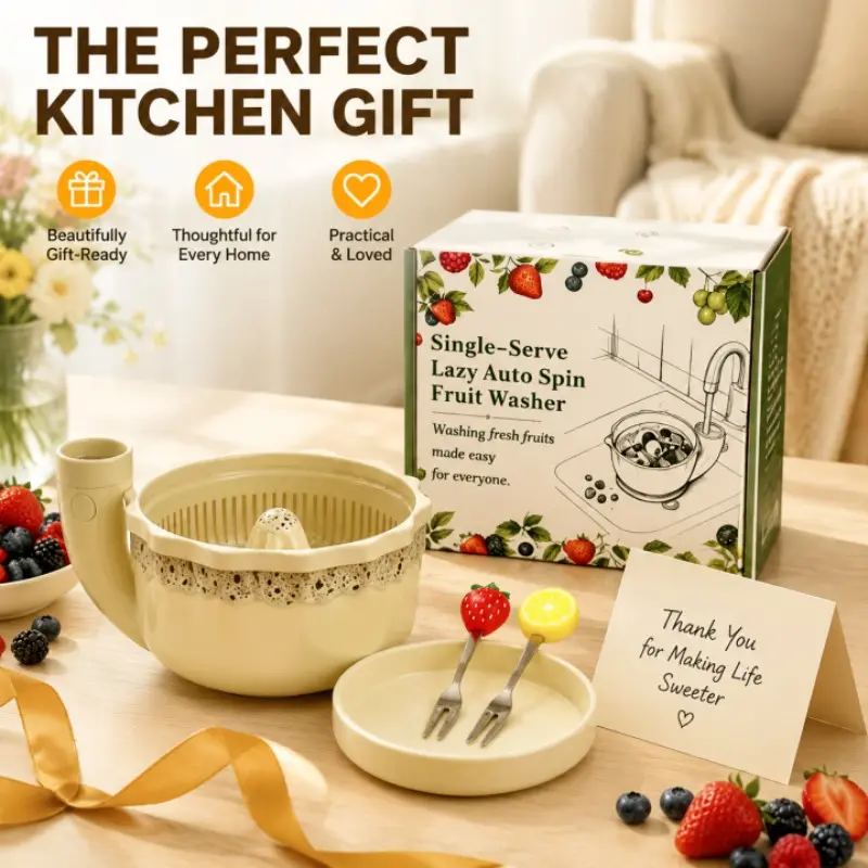 Stylish Rotating Ceramic Colander, Great for Washing Fruits, Multi-color Gift Box for Gifting