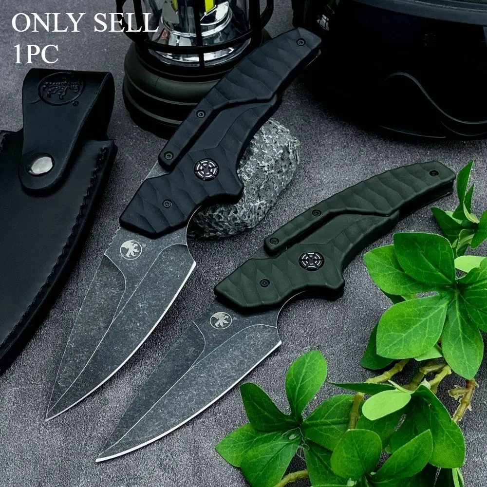 Best-selling Mini Folding Outdoor Knife with Sheath, High-Quality 8Cr13Mov Blade, Nylon Fiber, Portable Survival EDC Tool, Jungle Cutting, Multi-Purpose Camping Knife
