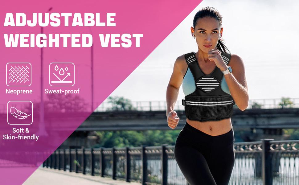 Adjustable Weighted Vest Women, 4-10 Lb/6-20 Lb Weight Vest with Ironsand Weights and DIY Zone for Walking, Jogging and Strength Training
