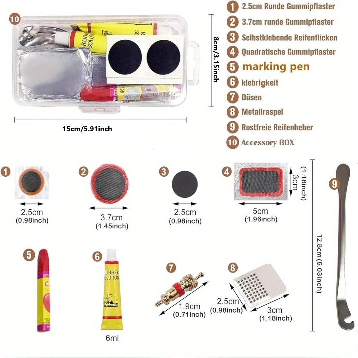 Bicycle Tire Repair Kit, 56pcs/set Self-adhesive Puncture Repair Kit, Multifunctional Bicycle Repair Tool with Glue-free Patch, Suitable for Road Bike Bike Tools