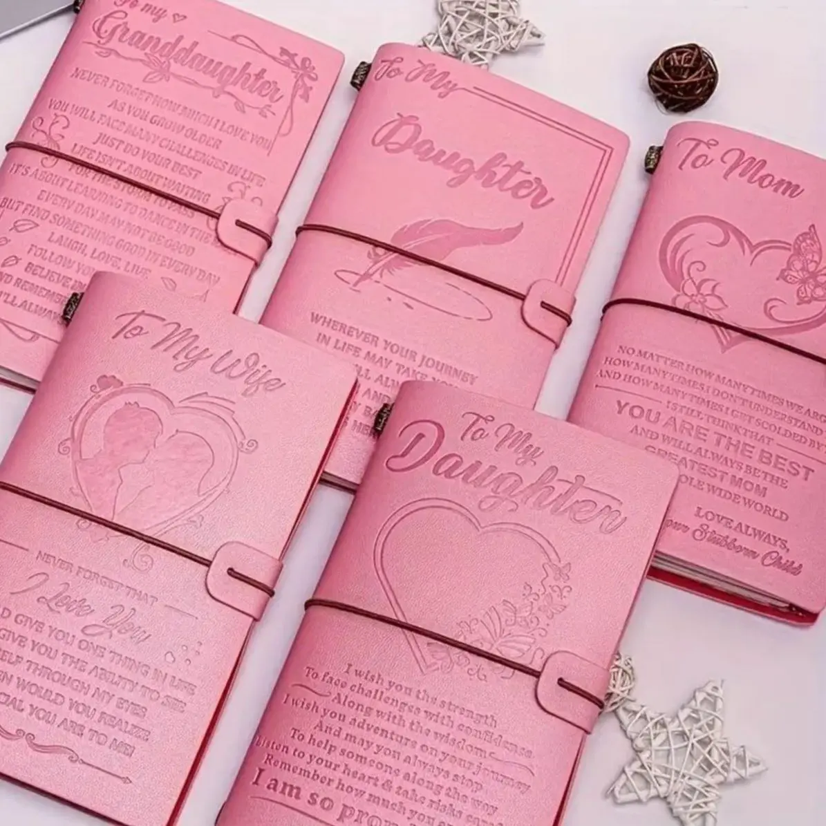 Aesthetic Pink Binder Journal, Refillable 136-Page Spiral Planner with Card Pockets, Cute College School Supplies for Daily Planning, Gift for Daughter