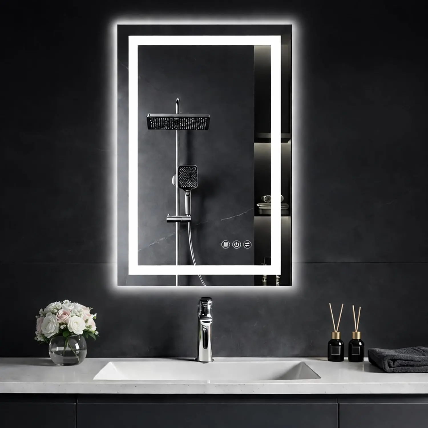 20"x 28" LED Bathroom Mirror with Lights,  Anti-Fog Wall  Mirror | Backlit & Front Lit, Dimmable, 3 Color, Memory Function, Tempered Glass, Shatterproof, ETL Listed,Vertical/Horizontal Mirror