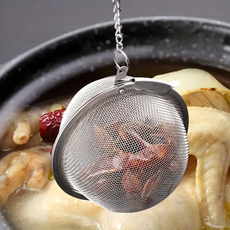 Stainless Steel Seasoning Ball Bag, Flavor Infusion Sphere for Cooking & Brewing, Durable Design for Easy Use, Perfect for Kitchen Essentials