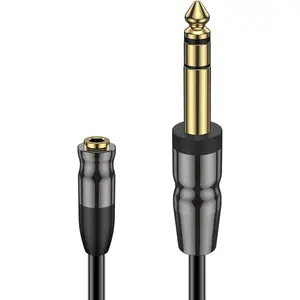 1/4 inch to 3.5mm Headphone Adapter, Heavy Duty Copper Shell Connecter Joint 3.5mm 1/8 inch Female TRS to 6.35mm Male TRS Stereo Audio Extension  (1 )