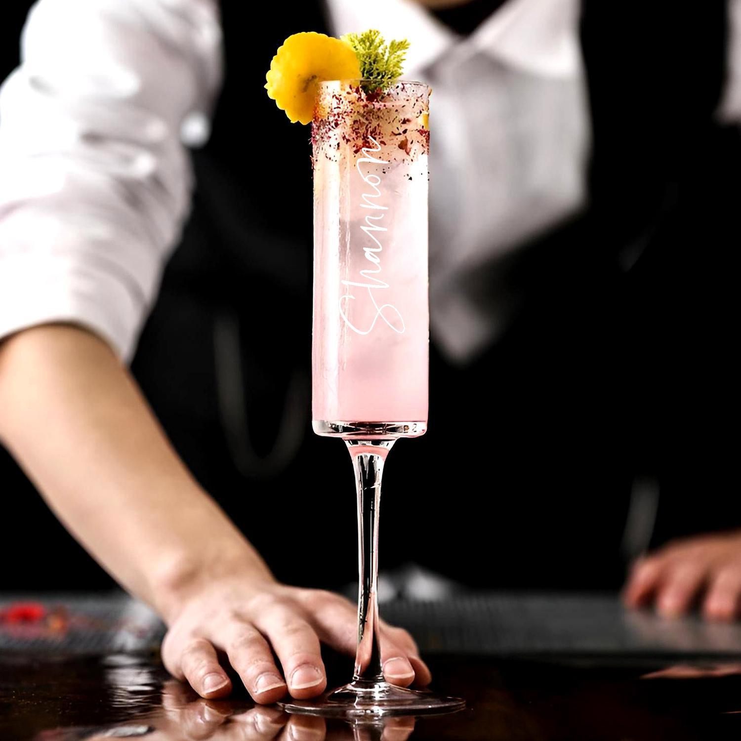 Custom Wedding Flute, Personalization Wedding Champagne Flute, Gift for the Couple, Laser Engraving Name Champagne Flute