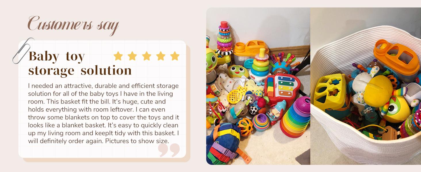 XXXLarge Cotton Rope Basket Woven Laundry Baskets Blanket Baskets Basket with Handle Comforter Cushions Storage Bin Thread Laundry Hamper - 21.7" x 21.7" x 13.8" :